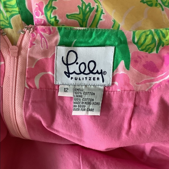 Lilly Pulitzer Cynthia Skirt Floral Pink Yelllow Size 12 - Picture 3 of 4
